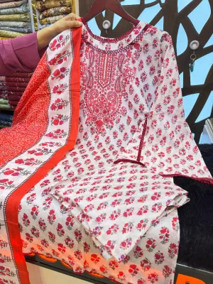 Elegant Digital Print Cotton Suit